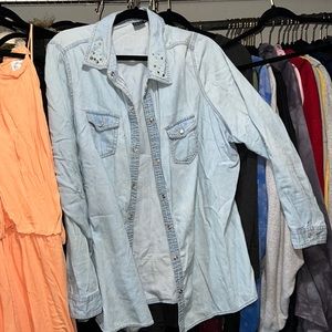Faded glory “Pearl snap” denim shirt